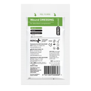 dressing sealed in green packaging