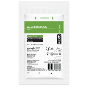 Dressing sealed in green packaging
