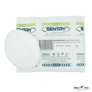 White, oval shaped eye pad
