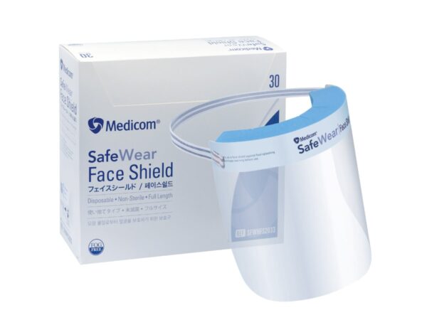 Clear plastic face shield