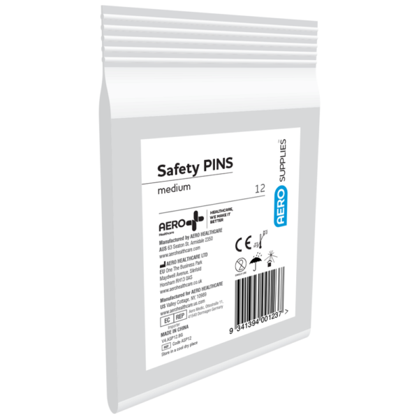 Rectangular Pack of 12 safety pins