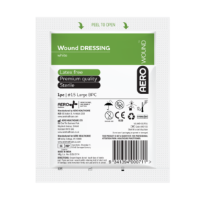 Dressing sealed in green packaging