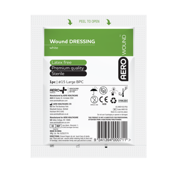 Dressing sealed in green packaging